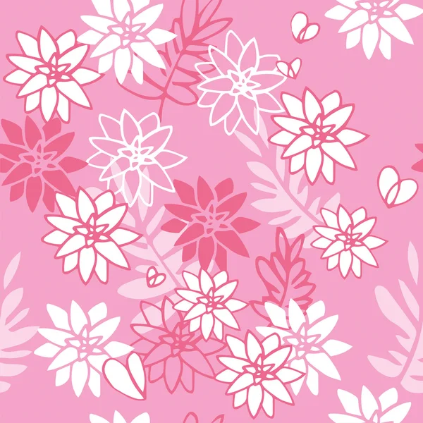 Pembe bir arka plan üzerinde çiçek deseni