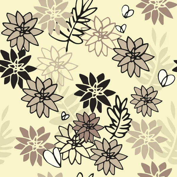 Yellowbackground üzerinde çiçek deseni