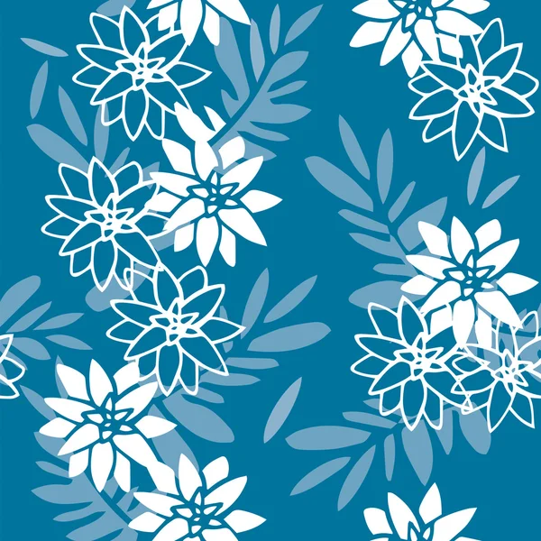 Mavi zemin üzerine Çiçek deseni