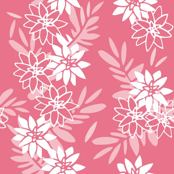 Pembe bir arka plan üzerinde çiçek deseni