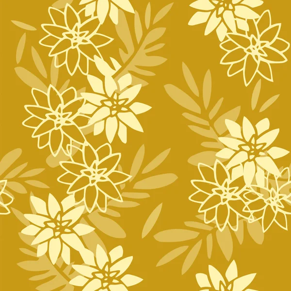 Çiçekler Sarı zemin üzerine desen