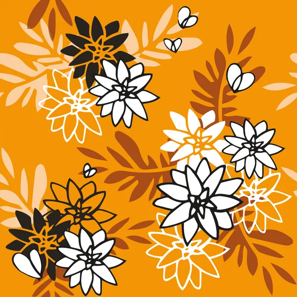 Çiçekler Sarı zemin üzerine desen