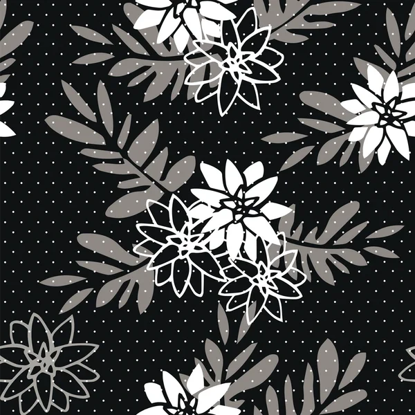 Siyah arka plan üzerine beyaz çiçek deseni