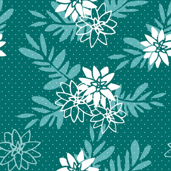 Turkuaz arka plan üzerinde çiçek deseni