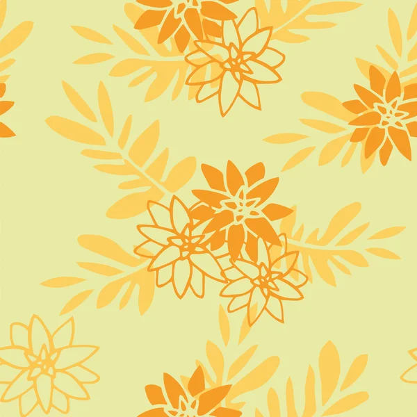 Çiçekler Sarı zemin üzerine desen