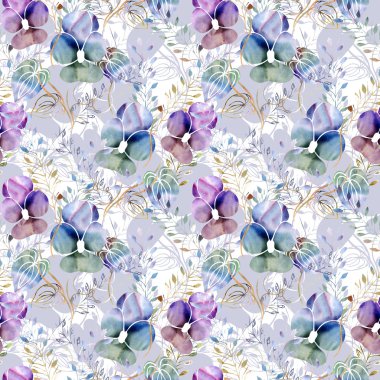 Viola çiçeği pürüzsüz desen