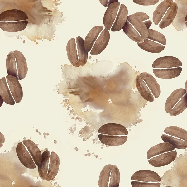 Koffiebonen naadloos patroon — Stockfoto