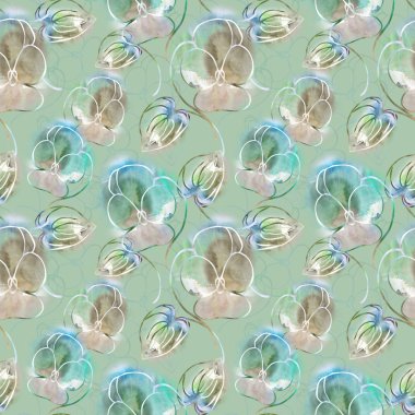 Viola çiçek seamless modeli