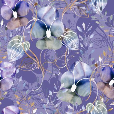 Viola çiçeği pürüzsüz desen