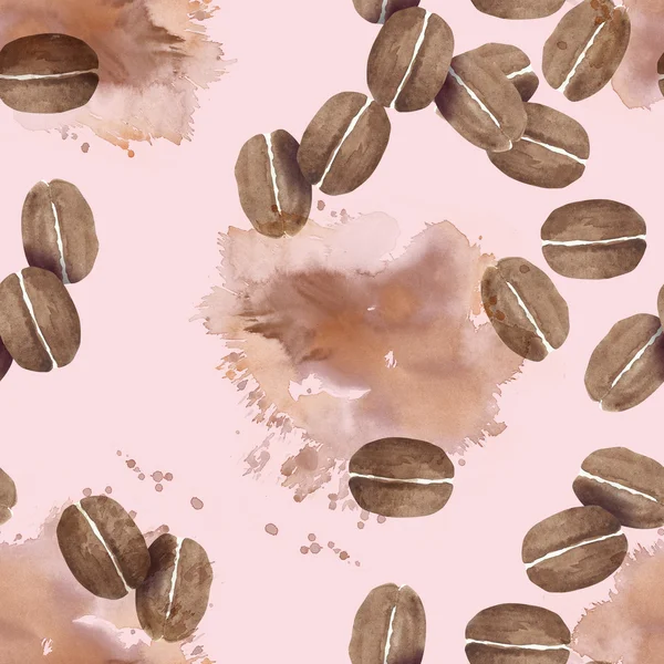 Coffee beans seamless pattern