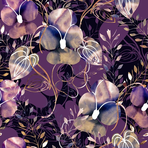 Βιόλα λουλούδι απρόσκοπτη μοτίβο — Φωτογραφία Αρχείου