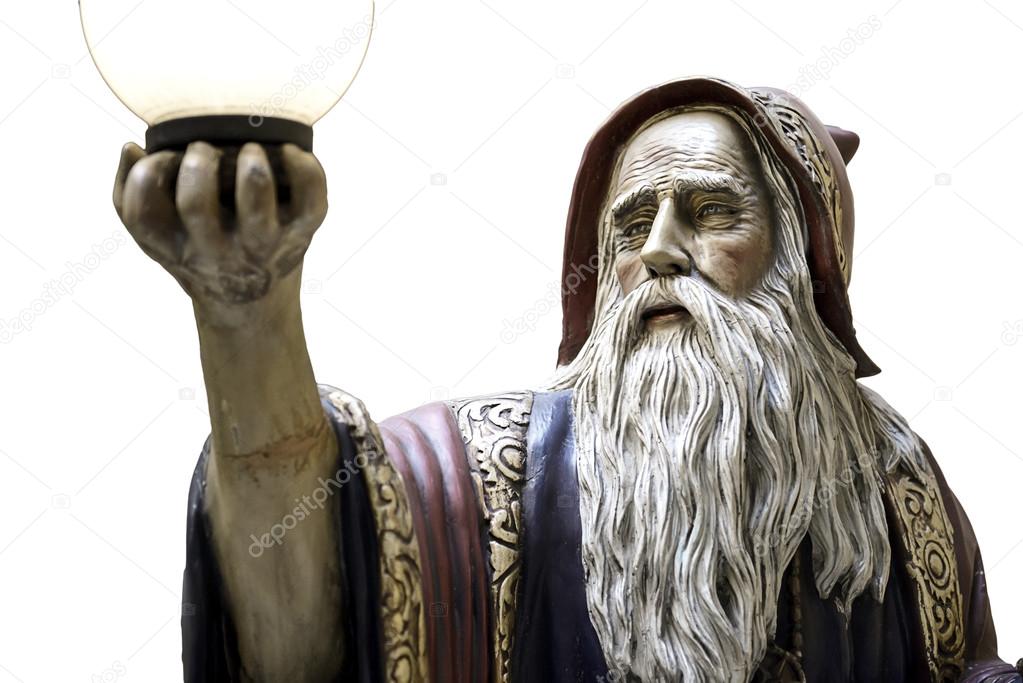 Merlin statue spell medieval druid