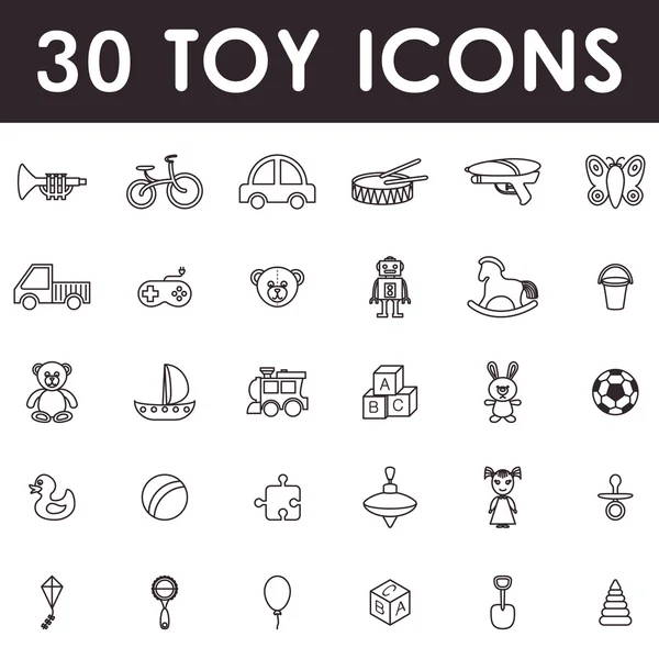 Toys icon set — Stock Vector