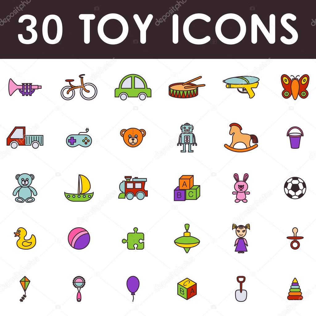 Toys icon set