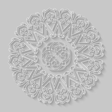 Feame anahat tarzı ile gölge ışık gri arka plan üzerinde