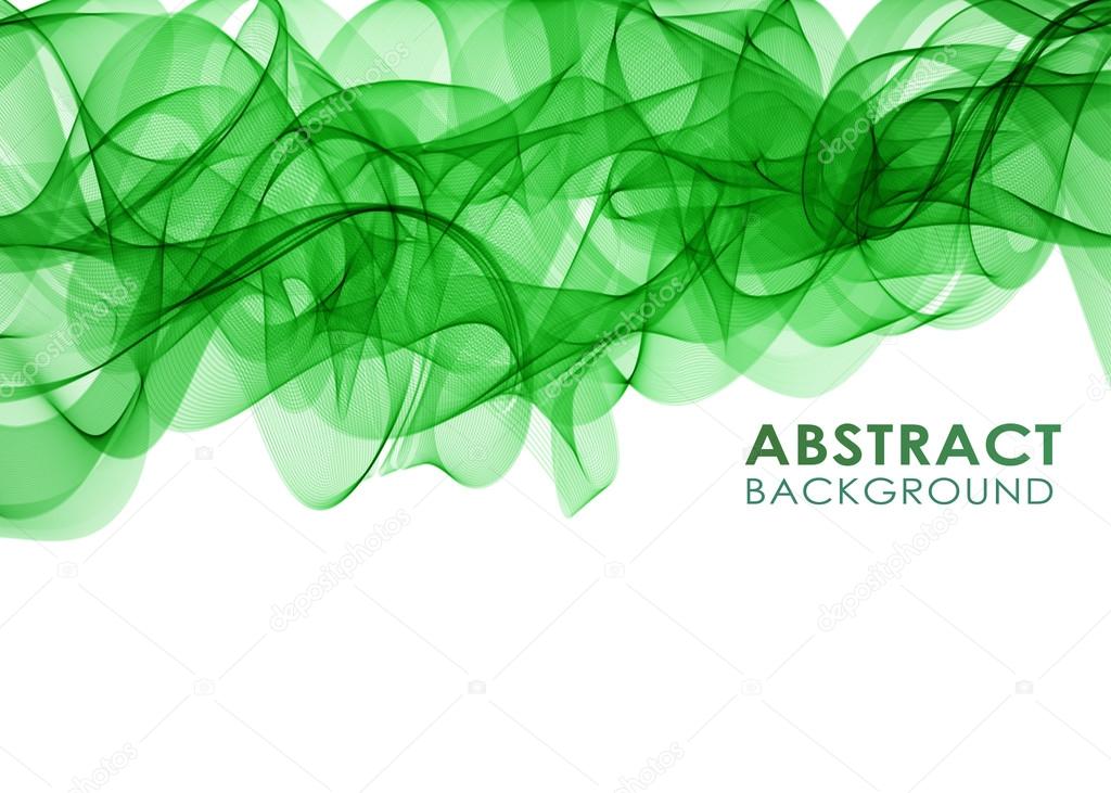Green wavy abstract background