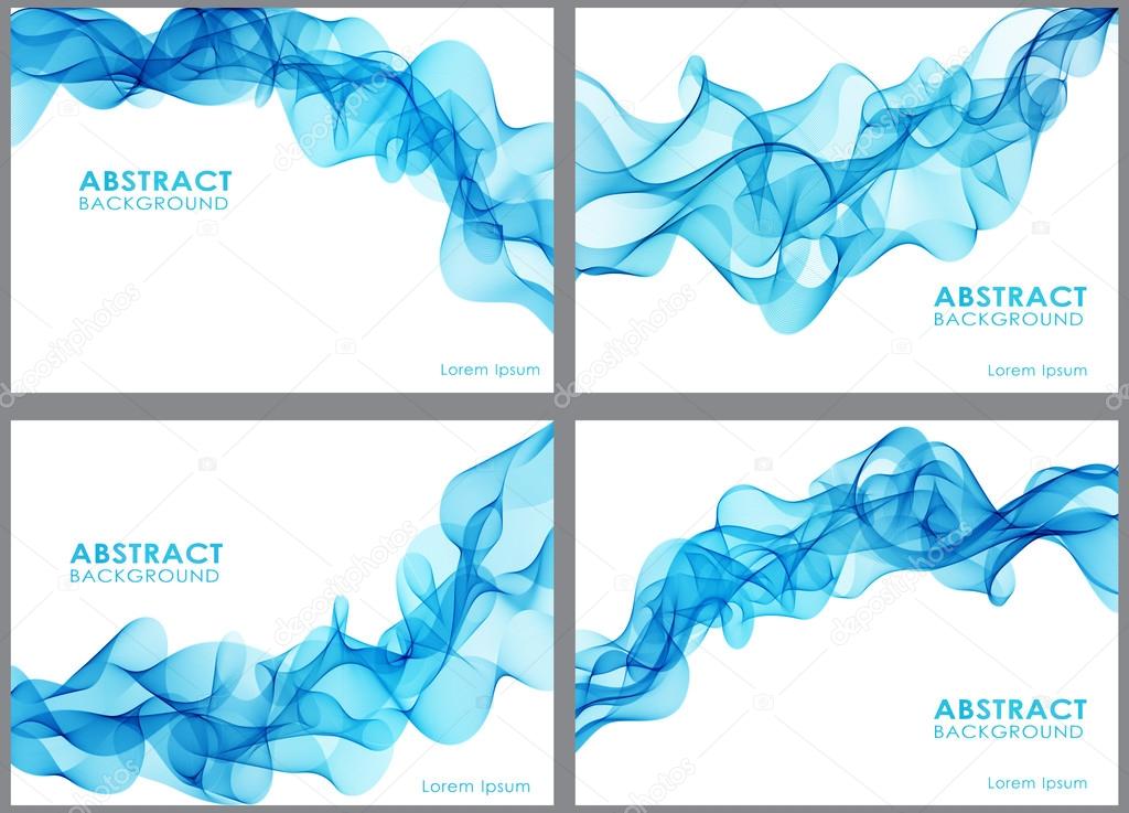 Set of wavy abstract background