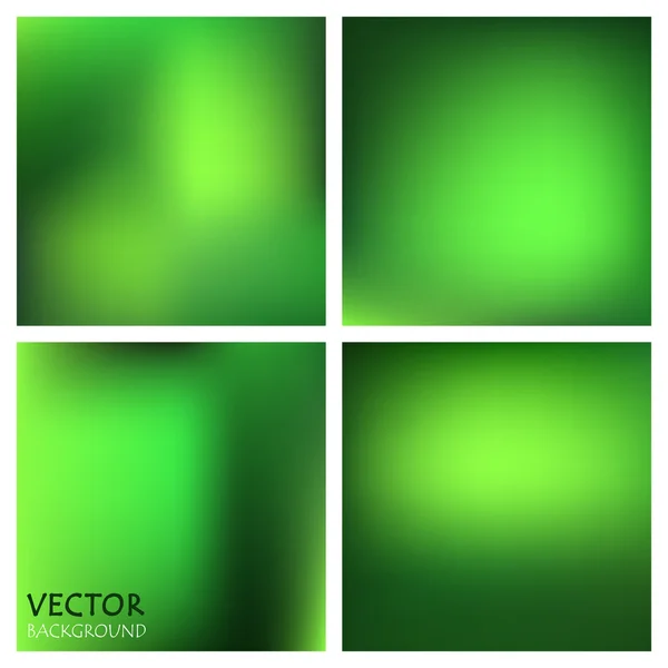 Set von abstrakten grünen verschwommenen Hintergrund — Stockvektor