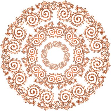 El çekilmiş yuvarlak çerçeve çiçek