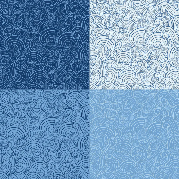 Un conjunto de cuatro abstractos sin costura fondo ondulado — Archivo Imágenes Vectoriales