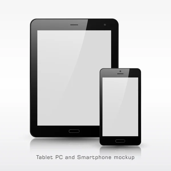 Siyah cep telefonu ve tablet Pc şablonu