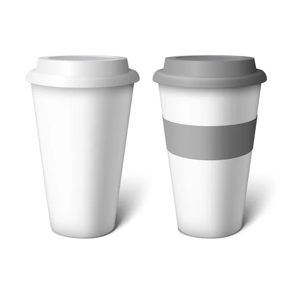 Xícara de café branco Mockup — Vetor de Stock