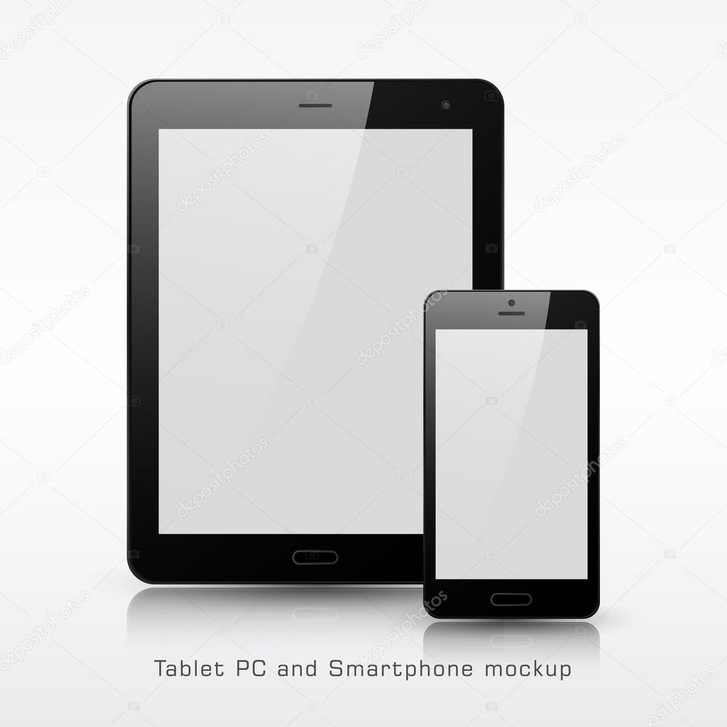 Black mobile phone and tablet PC template