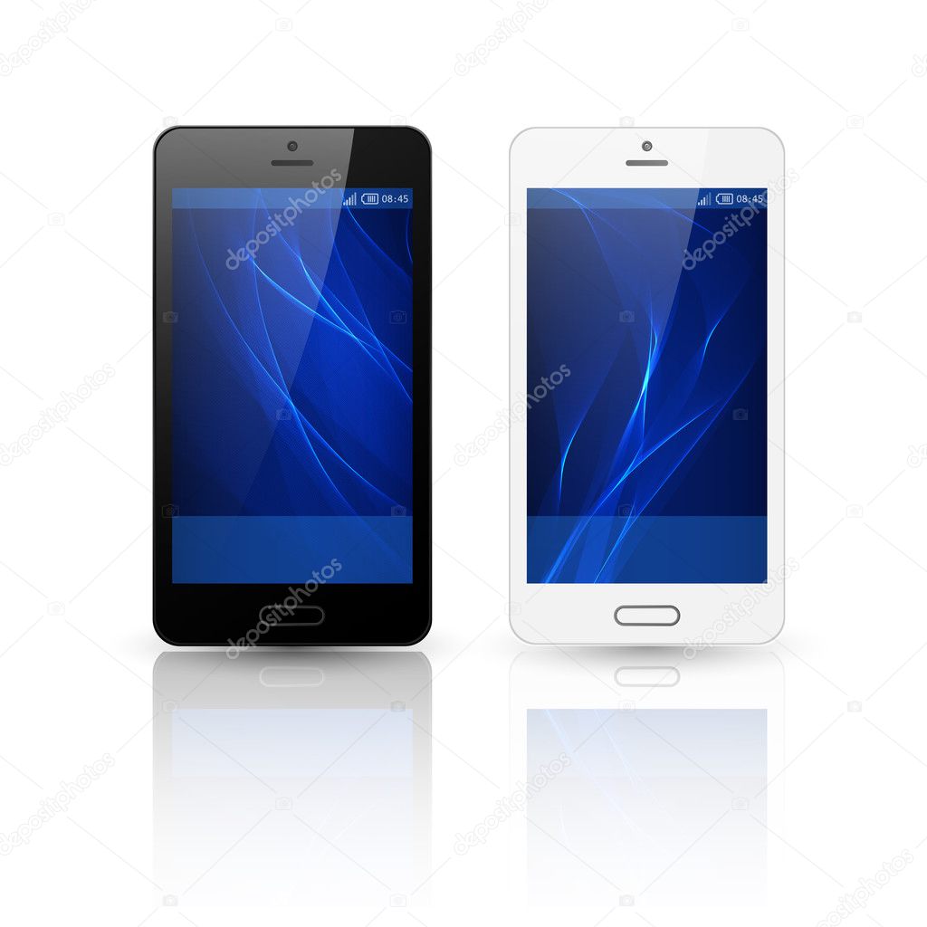 Black and white mobile phone  template