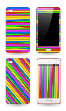 Şablon arka plan ve smartphone için kapak