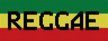 Knitted texture in reggae colors clipart