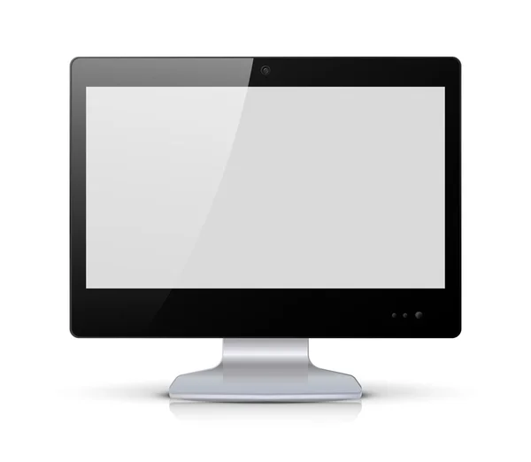 Monitor negro aislado sobre fondo blanco — Archivo Imágenes Vectoriales