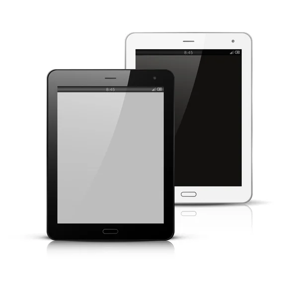 Tablet PC blanco y negro maqueta — Archivo Imágenes Vectoriales