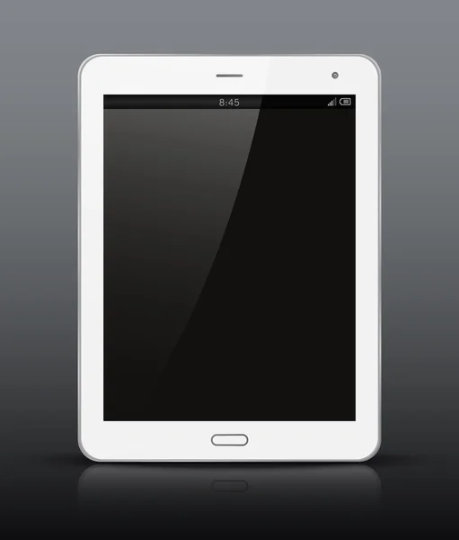 Weißer Tablet-PC mit schwarzem Bildschirm — Stockvektor