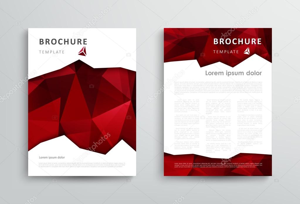 Set of brochure design template with triangular backgrounds