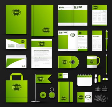 Logolu iş kurumsal kimlik şablonu