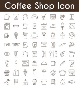 Siyah kahve ve çay simgeler kümesi