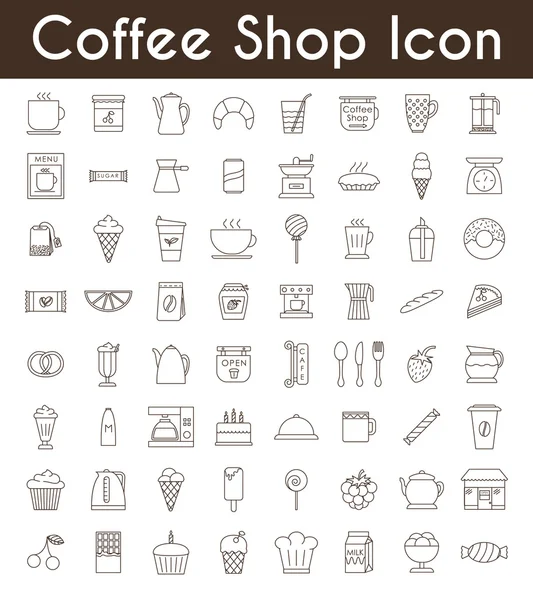 Conjunto de iconos de café y té negro — Vector de stock