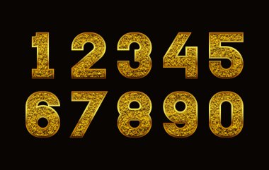 Altın glitter doku sayılarla