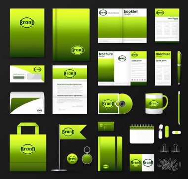 Logolu iş kurumsal kimlik şablonu