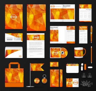 Logolu iş kurumsal kimlik şablonu