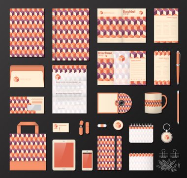 Logolu iş kurumsal kimlik şablonu