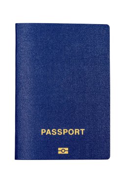 Biyometrik COVID-19 uluslararası aşı pasaportu. Beyaz arka planda izole edilmiş olarak kapat.