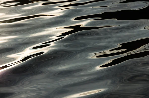 Azul Oscuro Negro Fluyendo Superficie Del Agua Del Río Fondo —  Fotos de Stock