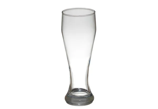 Vidrio de cerveza vacío aislado sobre fondo blanco — Foto de Stock