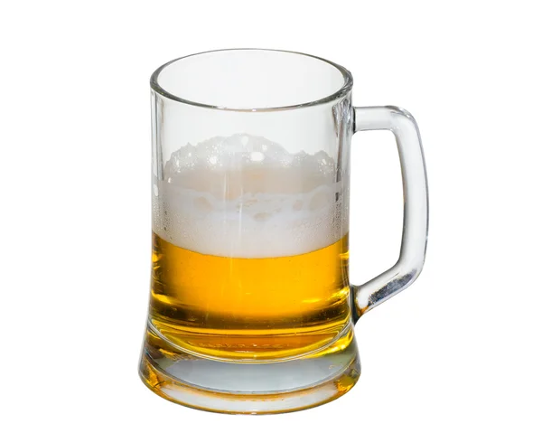 Glas Bier isoliert — Stockfoto