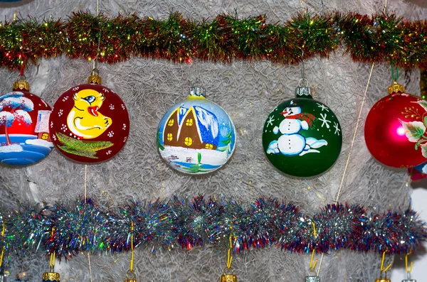 Noel Ağacı Oyuncaklar Yapılır Elle Boyanmış — Stok fotoğraf