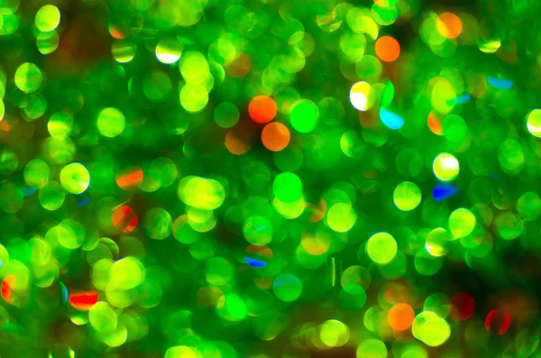 Beautiful Colorful Green Christmas Lights Christmas Background — Stock Photo, Image