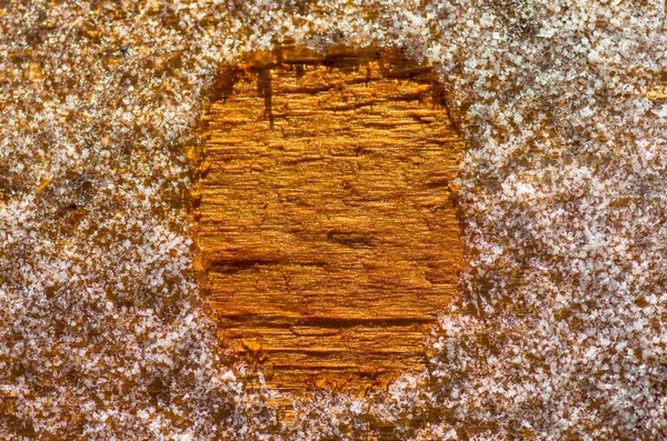 Schnee Der Winter Auf Einer Holzfläche Liegt — Stockfoto