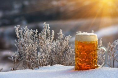 beer in the snow clipart