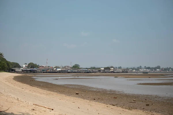 Andar Areia Praia Depois Que Mar Caiu Torne Uma Praia — Fotografia de Stock